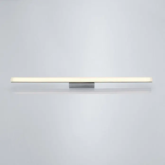 Lindby LED Deckenlampe in weiß, chrom, Deckenleuchte -  - Lineare LED-Wandleuchte mit poliertem Chromsockel und langem, diffusem Lichtbalken.