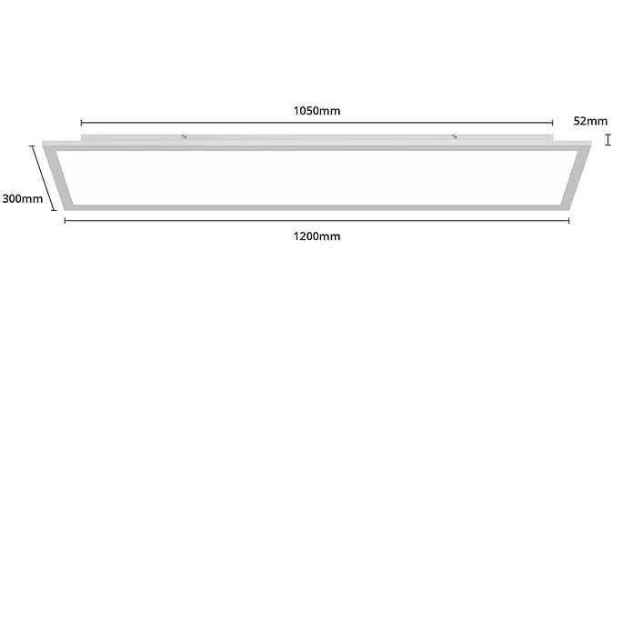 Arcchio LED-Panel Lyndra - alu / grau / zink, Neutralweiß - Rechteckige LED-Deckenleuchte mit silbernem Rahmen, 1200mm lang, 300mm breit und 52mm hoch.