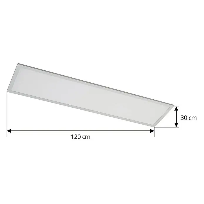 Arcchio LED-Panel Lyndra - alu / grau / zink, Neutralweiß - Rechteckige LED-Panel-Leuchte mit weißer Oberfläche und grauem Rahmen, 120 x 30 cm.