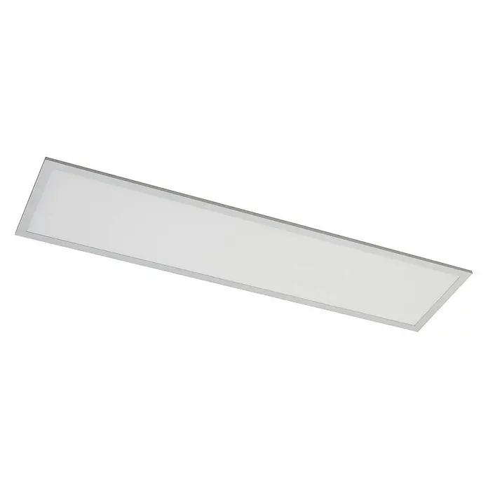 Arcchio LED-Panel Lyndra - alu / grau / zink, Neutralweiß - Weißes rechteckiges LED-Flächenlicht mit grauem Rahmen.