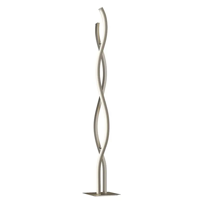 Lucande Stehleuchte Mairia - alu / grau / zink - Moderne Stehleuchte mit verschlungenen LED-Streifen, mattes Finish.