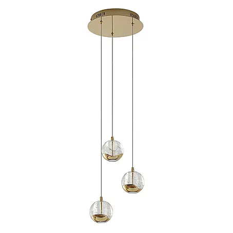 Lucande LED Pendelleuchte in transparent, gold, Hängelampe