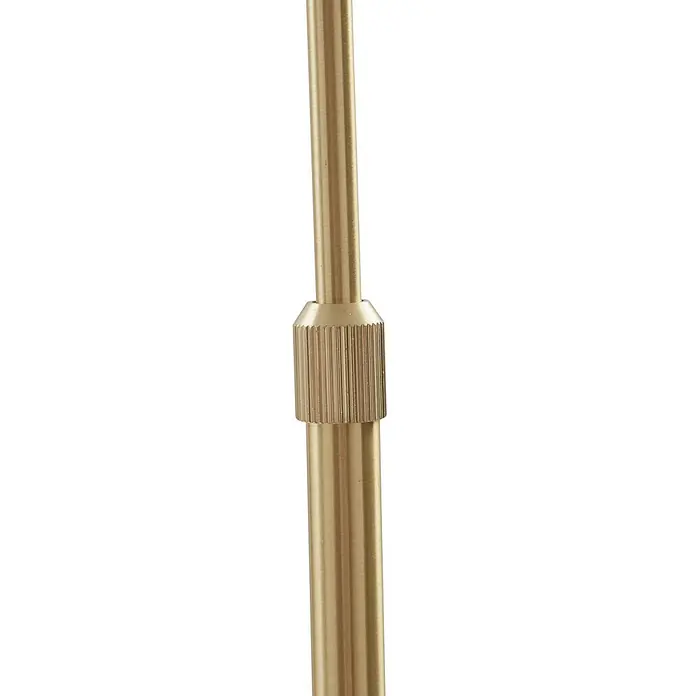 Lindby Stehlampe in messing matt, Bogenlampe Wohnzimmer -  - Messingfarbene Metallstange mit gerändeltem Verstellknopf.