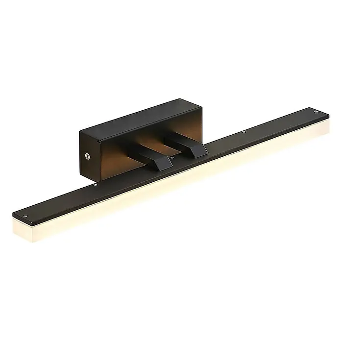 Lucande LED Wandleuchte innen in schwarz, weiß, Wandlampe -  - Moderne schwarze LED-Wandleuchte mit rechteckiger Basis und langem, horizontalem Lichtbalken, der warmes, diffuses Licht abstrahlt.