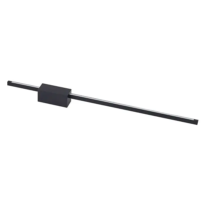 Lucande LED Wandleuchte innen in schwarz, up down Wandlampe -  - Schwarzes lineares Schienenleuchtenelement mit Mittelblock und zwei auskragenden Lichtleisten.