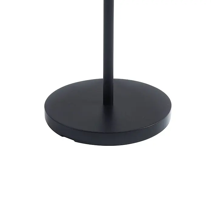 Lucande LED Solar Stehlampe Outdoor in schwarz, dimmbar up down Stehleuchte -  - Runde schwarze Lampenbasis mit aufsteigender Stange.