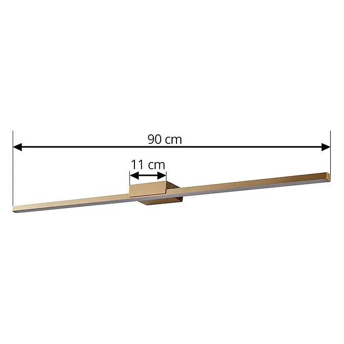 Lucande LED Wandleuchte innen in kupfer, Wandlampe -  - Goldfarbene lineare LED-Leuchte, 90 cm lang, mit 11 cm Mittelhalterung.