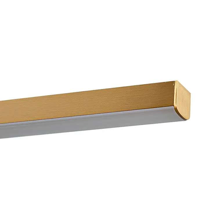 Lucande LED Wandleuchte innen in kupfer, Wandlampe -  - Gebürstete goldfarbene lineare LED-Leuchte mit mattem Diffusor.