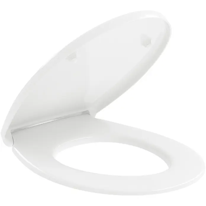 Villeroy & Boch WC-Sitz Universal - Duroplast, weiß, Mit Absenkautomatik - Weißer Toilettensitz mit geöffnetem Deckel.