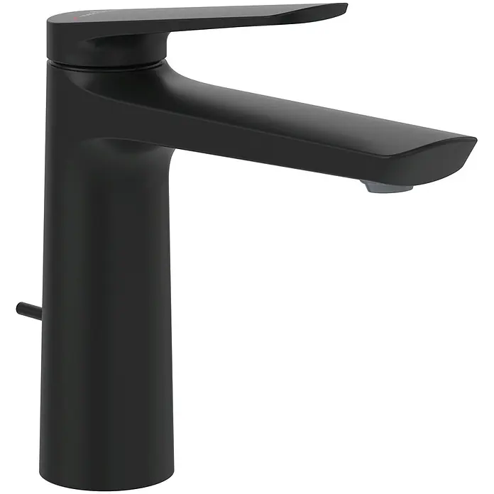 Villeroy & Boch Waschtischarmatur - Matt Black, Matt - Mattschwarze Einhebel-Waschtischarmatur mit schlankem Design und Zugstangen-Ablaufgarnitur.
