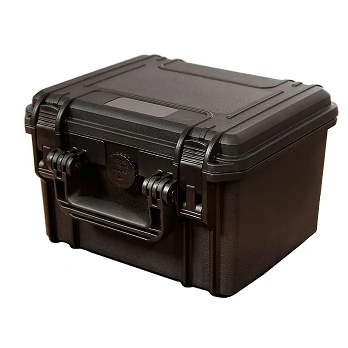 Wasserdichter Koffer MAX 235 - L x B x H: 258 x 243 x 168 mm, Mit Würfelschaumstoffeinlage, Schwarz, Kunststoff - Schwarzer, wasserdichter Transportkoffer mit robusten Verschlüssen und Tragegriff für sicheren Transport empfindlicher Gegenstände.