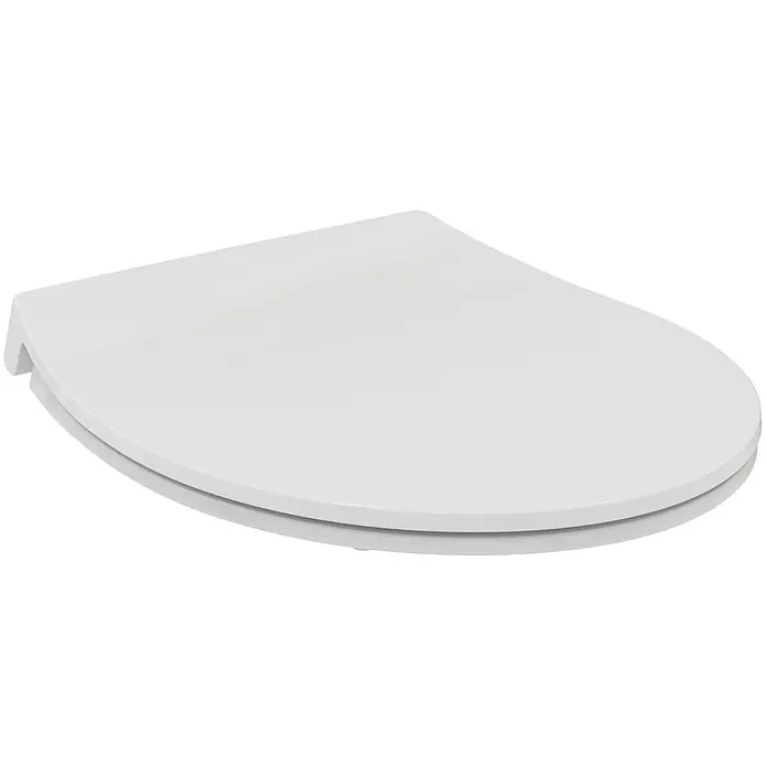 Ideal Standard WC-Sitz Universal (Slim Design) - Kunststoff, weiß, Mit Absenkautomatik - Weißer D-förmiger Soft-Close Toilettensitz.