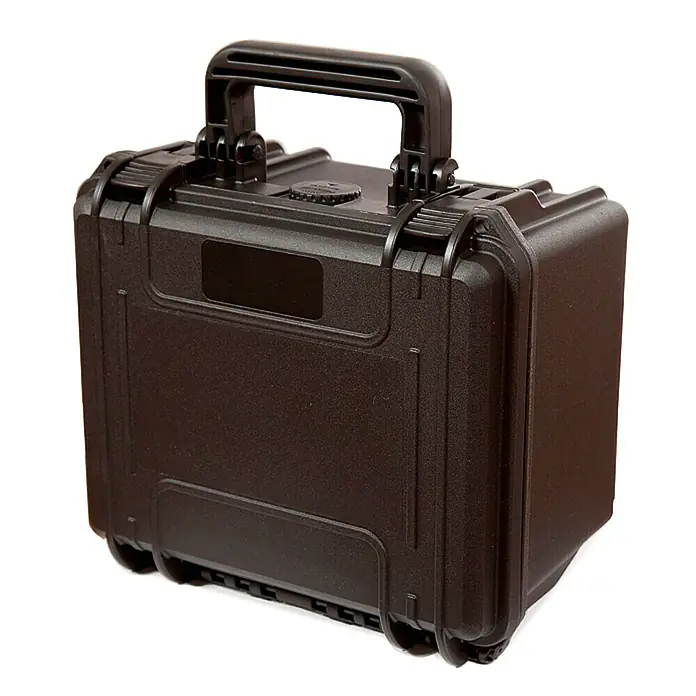 Wasserdichter Koffer MAX 235 - L x B x H: 258 x 243 x 168 mm, Mit Würfelschaumstoffeinlage, Schwarz, Kunststoff - Schwarzer, robuster und kompakter Transportkoffer mit Tragegriff für den sicheren Transport von Wertgegenständen.