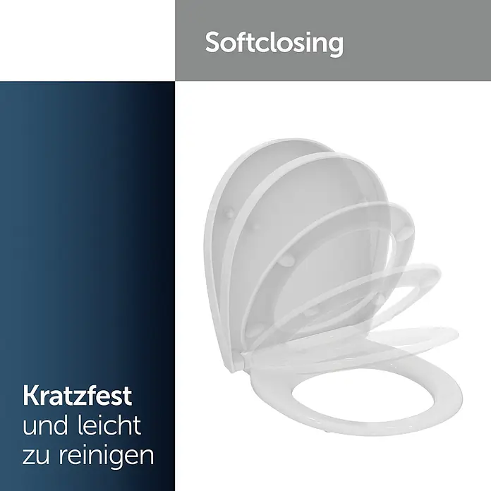 Ideal Standard WC-Sitz Universal (Wrapover) - Kunststoff, weiß, Mit Absenkautomatik - Weißer Toilettensitz mit Softclosing-Funktion, kratzfest und leicht zu reinigen.