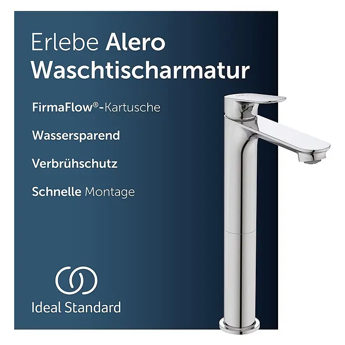 Ideal Standard Waschtischarmatur - Chrom, Hochglänzend - Hohe, verchromte Waschtischarmatur.