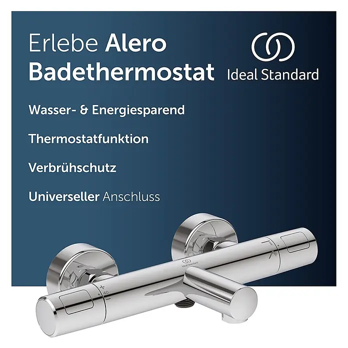 Ideal Standard UP-Thermostatarmatur - Chrom, Hochglänzend - Verchromter Ideal Standard Alero Badethermostat.
