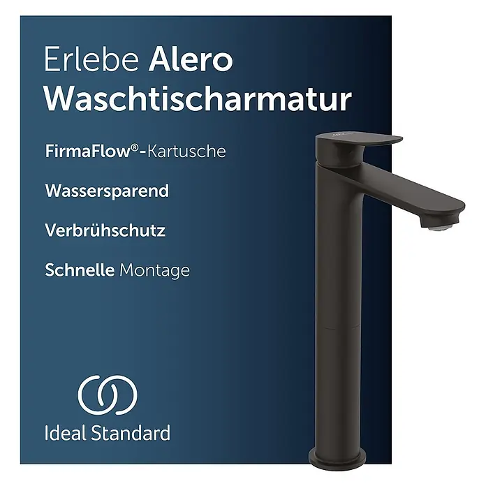 Ideal Standard Waschtischarmatur - Matt Schwarz, Matt - Schlanke, mattschwarze Einhebel-Waschtischarmatur.