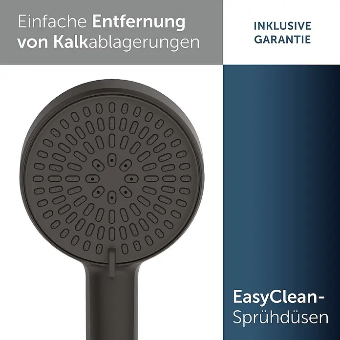 Ideal Standard Brause-Set - Matt Schwarz - Dunkelgrauer Duschkopf mit zahlreichen EasyClean-Sprühdüsen.