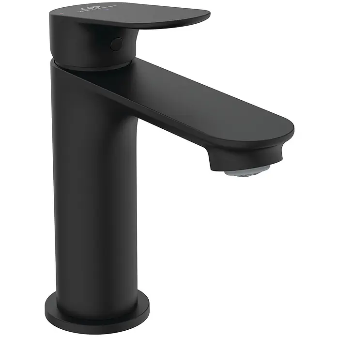 Ideal Standard Waschtischarmatur - Matt Schwarz, Matt - Matter schwarzer moderner Einhebel-Waschtischmischer mit flachem, minimalistischem Auslauf.