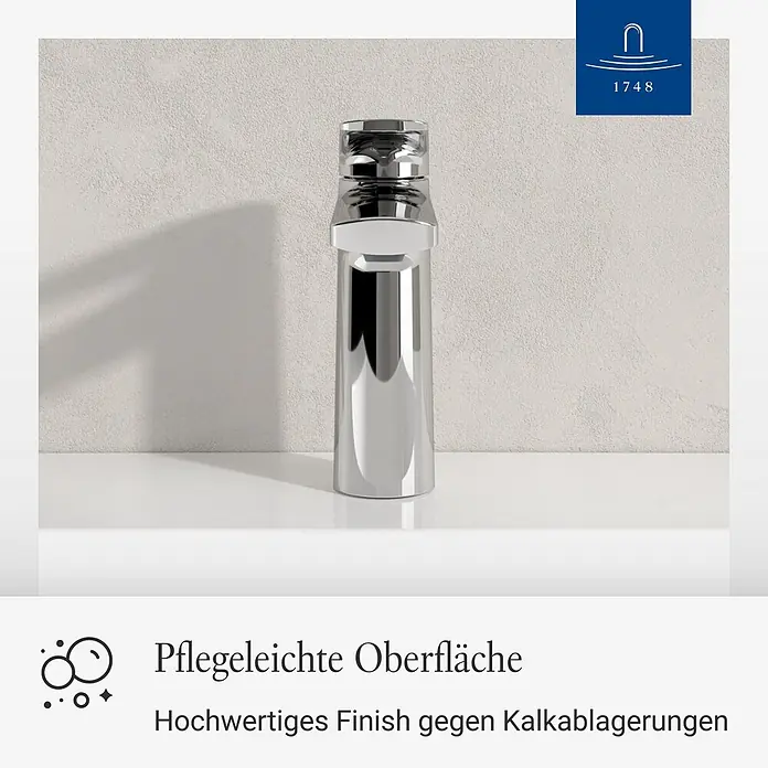 Villeroy & Boch Waschtischarmatur - Chrom, Hochglänzend - Verchromte Armatur mit pflegeleichter Anti-Kalk-Oberfläche.