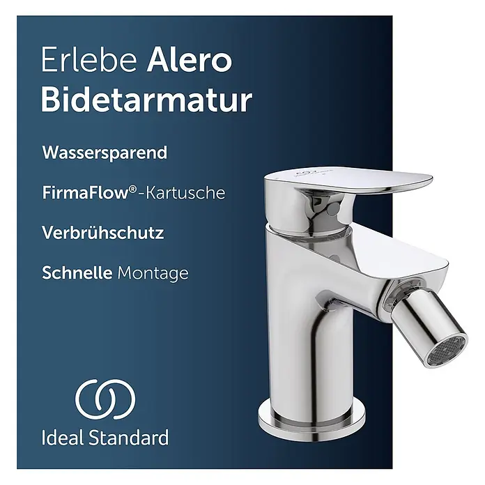 Ideal Standard Badewannenrandarmatur - Höhe: 12,6 cm, Chrom, Hochglänzend - Chromfarbene Einhebel-Bidettarmatur mit verstellbarer Sprühdüse.