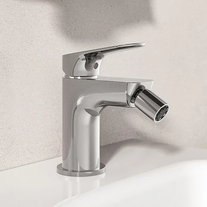 Ideal Standard Badewannenrandarmatur - Höhe: 12,6 cm, Chrom, Hochglänzend - Polierter Chrom-Bidetmischer mit Einhebelgriff und integrierter Bidetbrause.