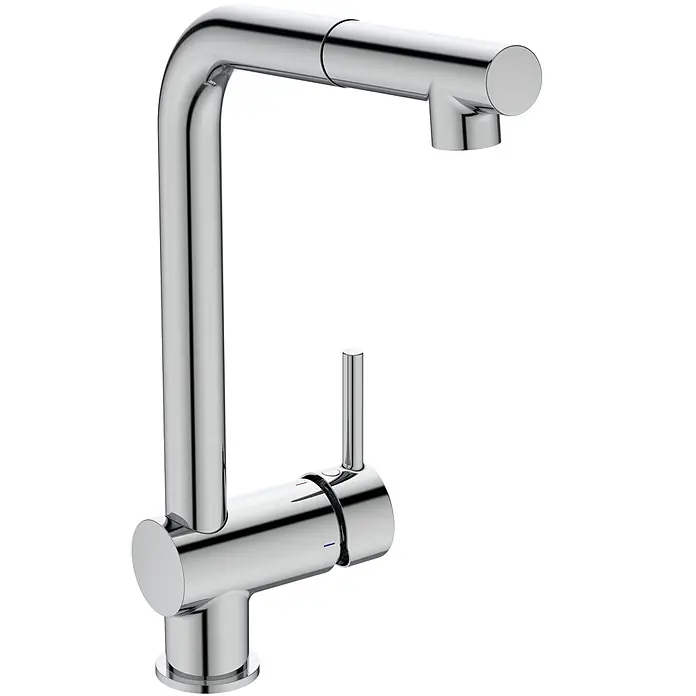 Ideal Standard Spültischarmatur - Chrom, Hochglänzend - Glänzende Chrom-Küchenarmatur mit herausziehbarer Brause und Einhebelgriff.