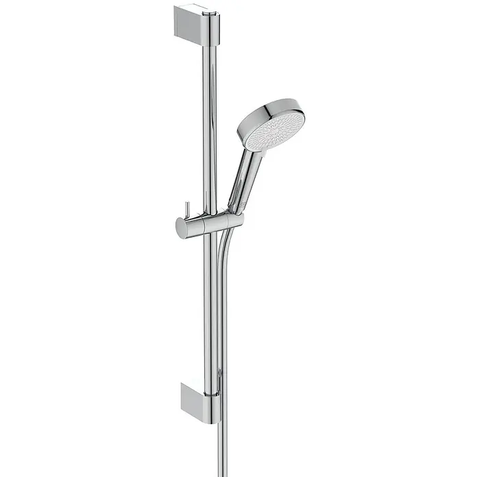 Ideal Standard Brause-Set - Chrom - Chromfarbenes Duschstangenset mit verstellbarer Handbrausehalterung und runder Handbrause.