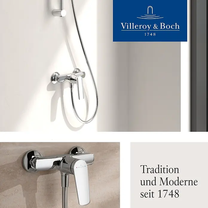 Villeroy & Boch Duschsystem - Anzahl Strahlarten: 3 Stk., Chrom - Villeroy & Boch Duscharmatur aus Chrom mit Handbrause.