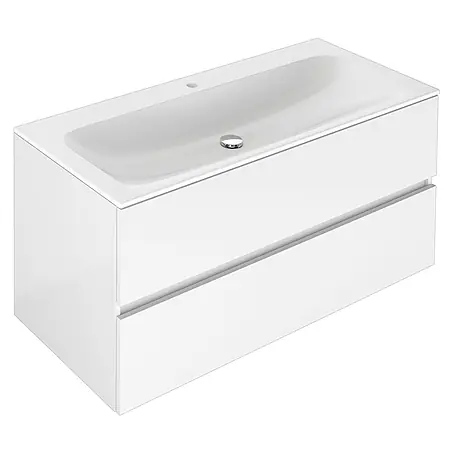 Keuco  Badmöbel-Set 120 cm, mit Waschtisch und Unterbau, weiß
