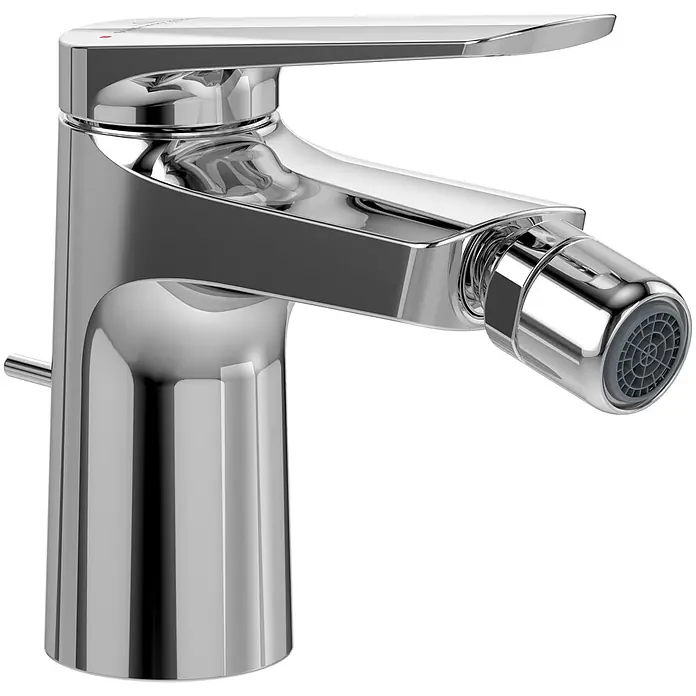 Villeroy & Boch Thermostatarmatur - Breite: 4,5 mm, Chrom, Hochglänzend - Verchromte Einhebel-Bidetarmatur mit integriertem Bidetstrahl und Zugstangenablauf.