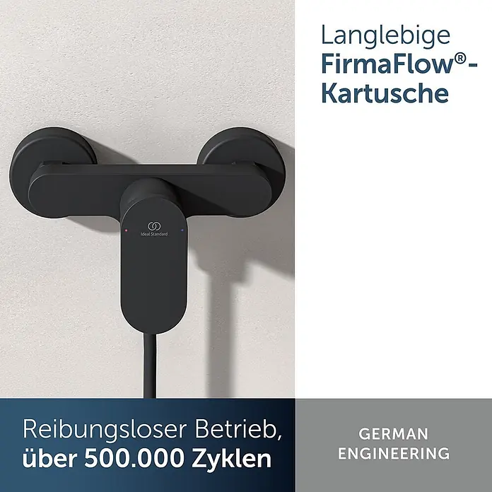 Ideal Standard UP-Brausearmatur - Matt Schwarz, Matt - Mattschwarzer Duschmischer mit flachem Design.