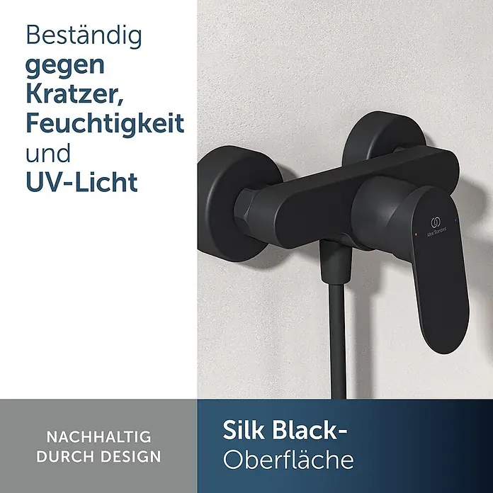Ideal Standard UP-Brausearmatur - Matt Schwarz, Matt - Mattschwarze Ideal Standard Duscharmatur mit Silk Black Oberfläche, kratz-, feuchtigkeits- und UV-beständig.