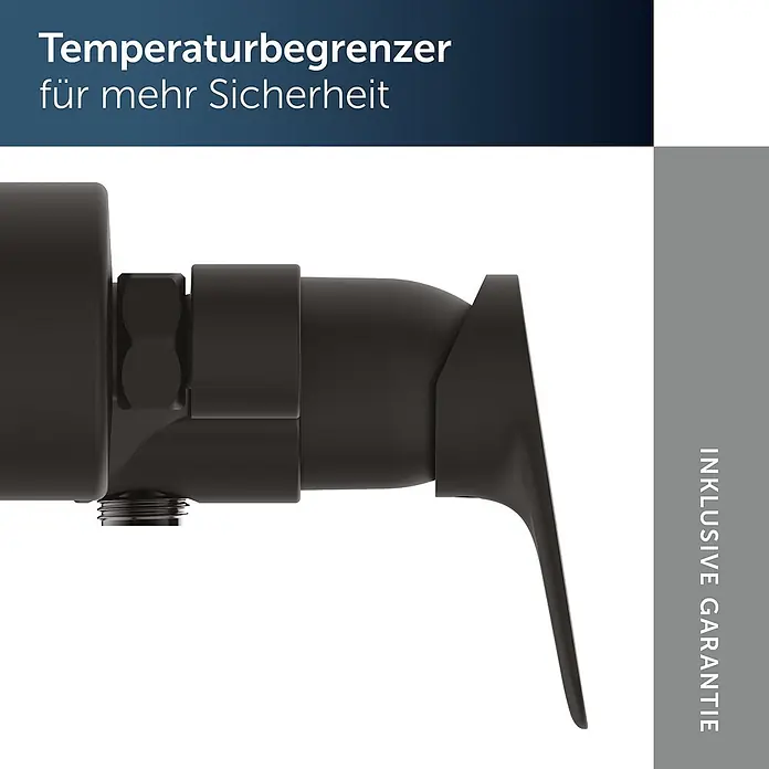 Ideal Standard UP-Brausearmatur - Matt Schwarz, Matt - Dunkle, matte Armatur mit Griff, vermutlich ein Temperaturregler für Wasserhähne, aus Metall.