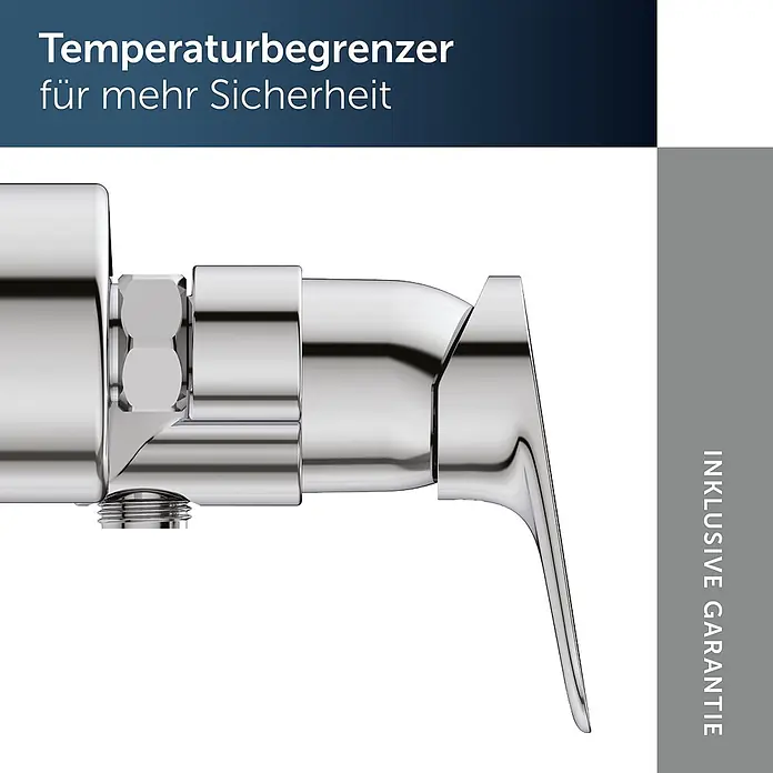 Ideal Standard UP-Brausearmatur - Chrom, Hochglänzend - Verchromter Temperaturbegrenzer mit ergonomischem Griff für mehr Sicherheit.
