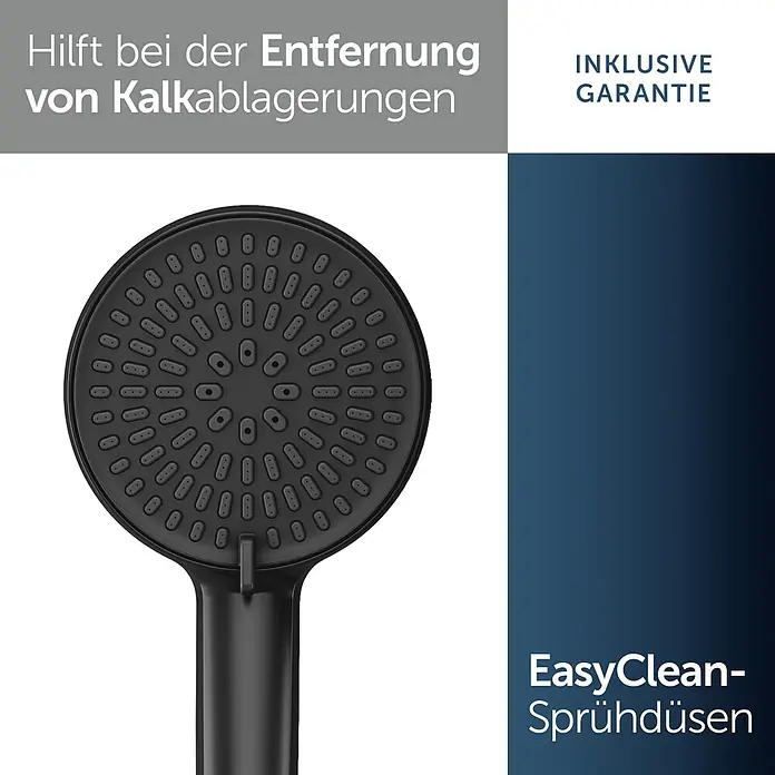 Ideal Standard UP-Brausearmatur - Matt Schwarz, Matt - Schwarzer Duschkopf mit EasyClean-Sprühdüsen.