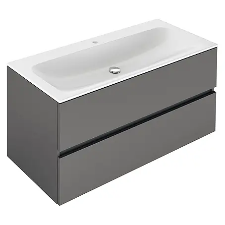 Keuco  Badmöbel-Set 120 cm, mit Waschtisch und Unterbau, anthrazit/weiß