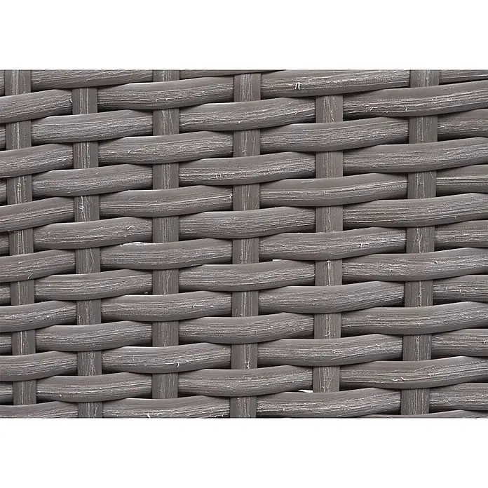 Mendler Poly-Rattan Garnitur HWC-G19 120x75cm - grau, Kissen Creme -  - Graues Geflechtmuster, typisch für synthetische Rattan-Gartenmöbel.