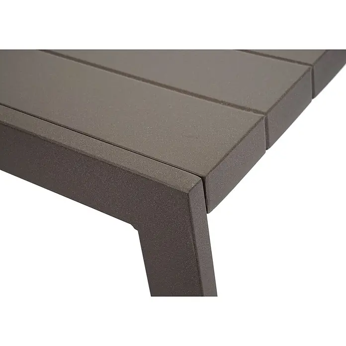 Mendler Loungemöbel-Set HWC-L64 - 4 -tlg., Metall, Polster creme-weiß, Creme-weiß - Dunkelbraune metallische Tischecke mit strukturierten Lamellen und stabilem Bein.