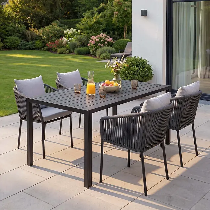 Mendler Gartengarnitur HWC-N41 Tisch+4xStuhl