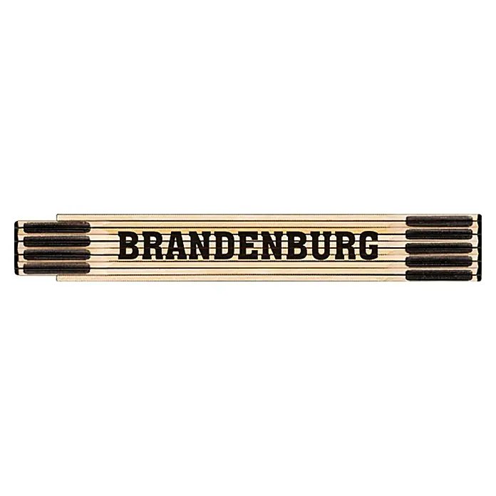BAUHAUS Zollstock - Brandenburg, 2 m - Ein Zollstock aus Holz mit dem Aufdruck "Brandenburg". Ein praktisches Werkzeug für Messungen und Markierungen.