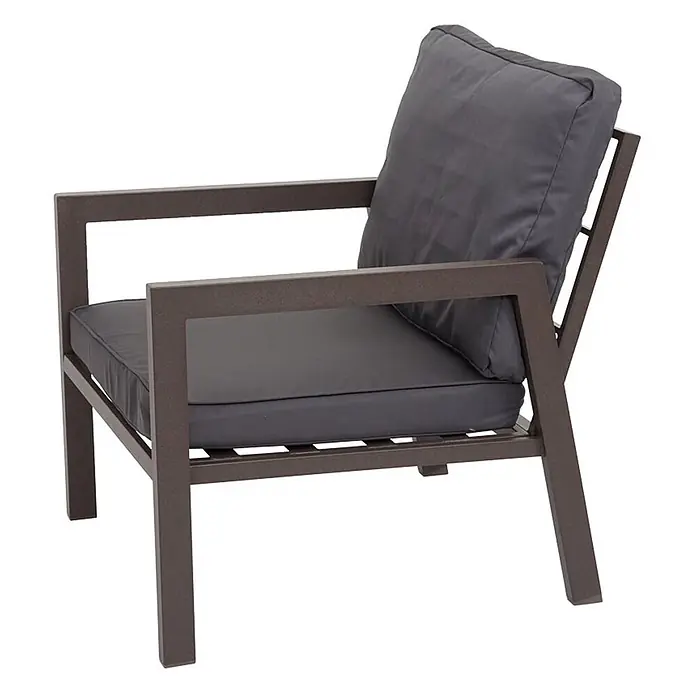 Mendler Loungemöbel-Set HWC-L64 - 4 -tlg., Metall, Polster grau, Grau