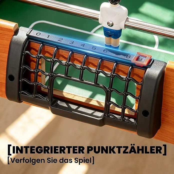 HOMCOM-Tischkicker-118L x 104B x 69H cm -  - Integrierter Kicker-Punktezähler mit Ziffern 0-9 an der Holzseite des Tisches.