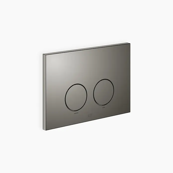Dornbracht Betätigungsplatte -  - Anthrazitfarbene Metall-WC-Betätigungsplatte mit zwei runden Tasten.
