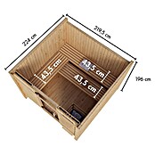 Karibu Saunahaus Tim (9 KW Ofen mit interner Steuerung, Natur, L x B x H: 224 x 219,5 x 196 cm) | BAUHAUS
