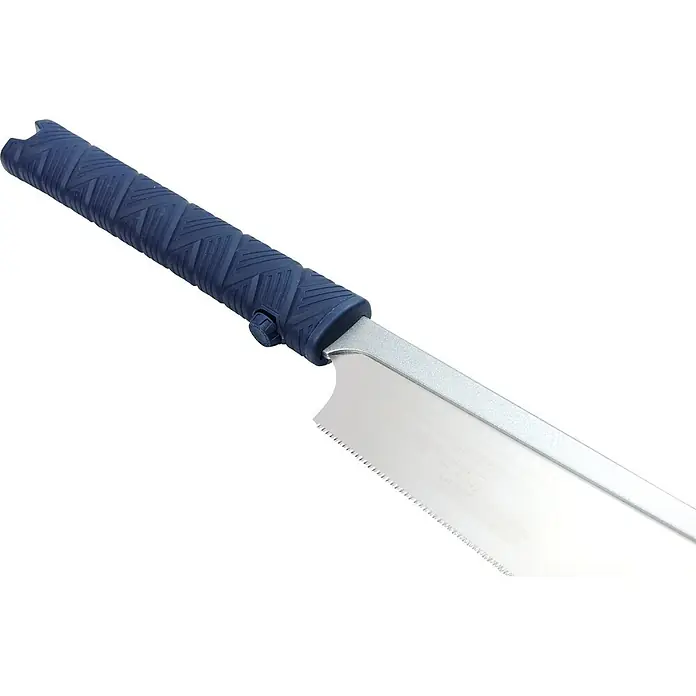 Famex Japansäge - Länge: 180 mm, Stahl - Blaue Klappsäge mit strukturiertem Griff und silberner Zugschnittklinge.
