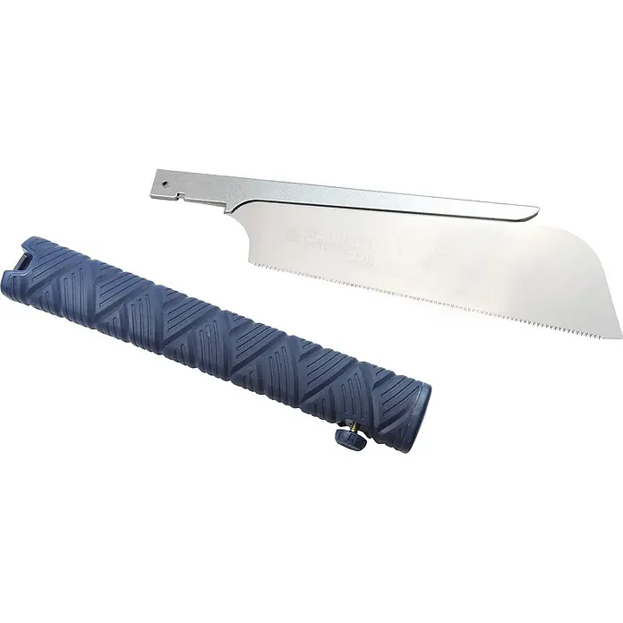 Famex Japansäge - Länge: 180 mm, Stahl - Japanische Zugsäge mit silbernem Blatt und separatem strukturiertem blauen Griff.