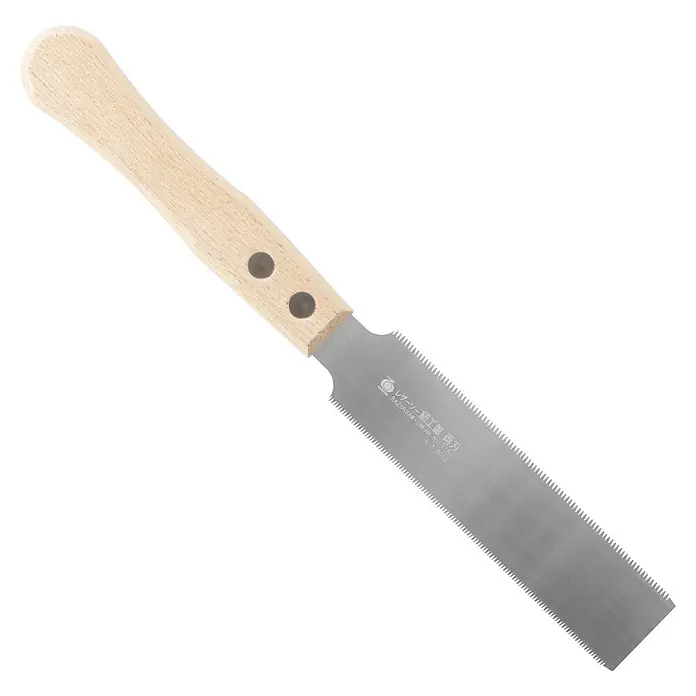 Famex Japansäge - Länge: 125 mm, Stahl - Japanische Zugsäge mit hellem Holzgriff und doppelseitigem Metallsägeblatt für feine Holzarbeiten.
