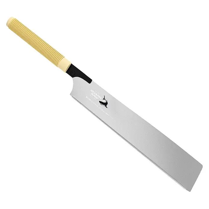 Famex Japansäge - Länge: 265 mm, Stahl - Japanische Zugsäge mit gelbem gerippten Griff und silbernem Blatt mit zwei verschiedenen Zahnungen.