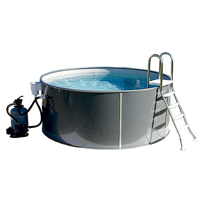 Malibu Pool-Set (Ø x H: 500 x 120 cm, 22 m³, Anthrazit)